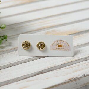 🆕 Druzy Gold on Gold Stud Earrings